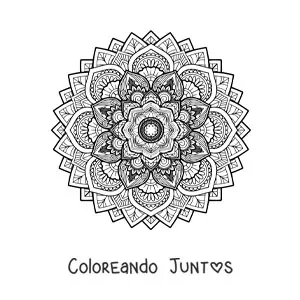 Imagen para colorear de un mandala difícil bonito