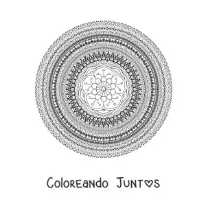 Imagen para colorear de un mandala difícil circular