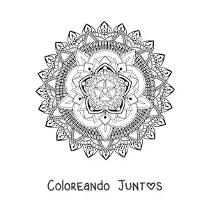 Imagen para colorear de un mandala difícil
