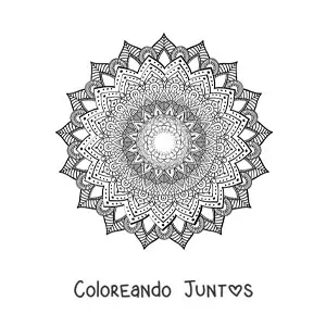 Imagen para colorear de un mandala difícil