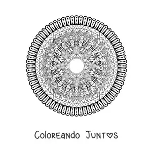 Imagen para colorear de un mandala difícil