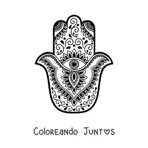 Imagen para colorear de mano con mandala estilo Zentangle