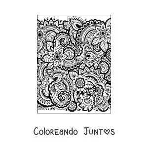Imagen para colorear de flores estilo Zentangle