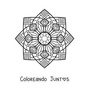 Imagen para colorear de un mandala estilo Zentangle
