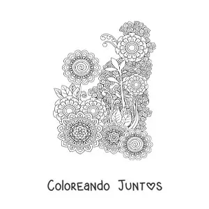Imagen para colorear de flores mandala