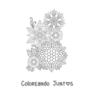Imagen para colorear de flores mandala
