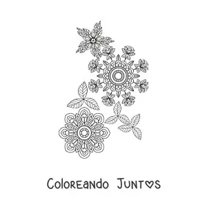 Imagen para colorear de flores mandala