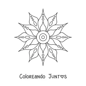 Imagen para colorear de un mandala fácil de flor