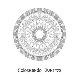 Imagen para colorear de un mandala con figuras geométricas