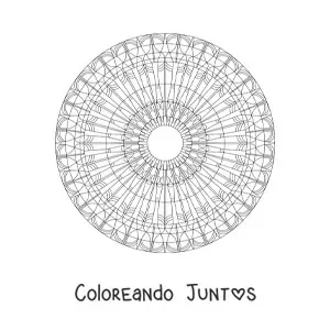 Imagen para colorear de un mandala con figuras geométricas