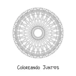Imagen para colorear de un mandala con figuras geométricas