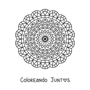 Imagen para colorear de un mandala abstracto fácil