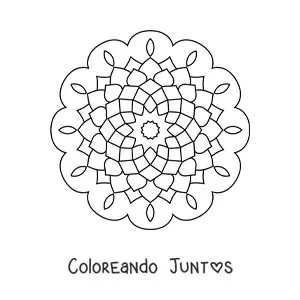 Imagen para colorear de un mandala abstracto fácil
