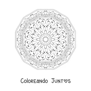 Imagen para colorear de un mandala abstracto