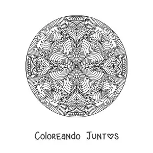 Imagen para colorear de un mandala abstracto estilo Zentangle
