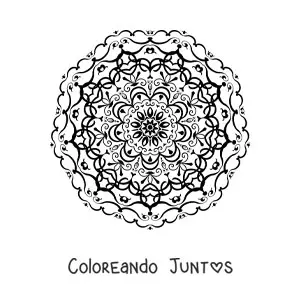 Imagen para colorear de mandala para adultos mayores