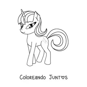 Imagen para colorear de un pony unicornio
