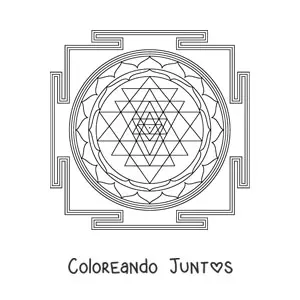 Imagen para colorear de mandala de sri yantra