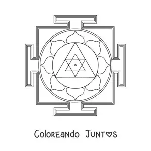 Imagen para colorear de mandala de ganesha yantra