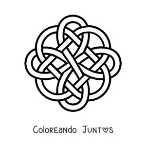 Imagen para colorear de mandala de nudo celta