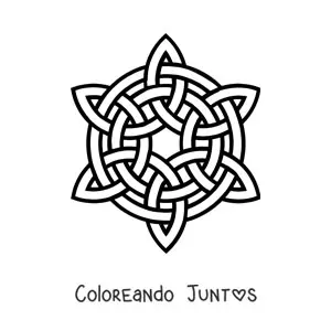 Imagen para colorear de mandala de nudo celta