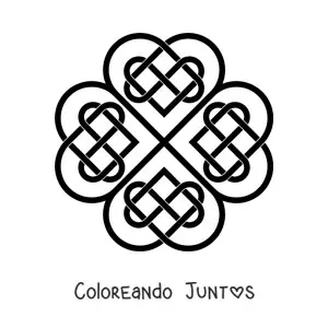 Imagen para colorear de mandala de nudo celta