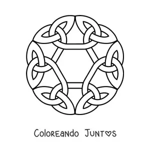 Imagen para colorear de mandala de nudo celta