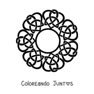 Imagen para colorear de mandala de nudo celta