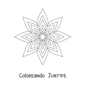 Imagen para colorear de mandala de estrella fácil