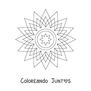 Imagen para colorear de mandala de estrella fácil