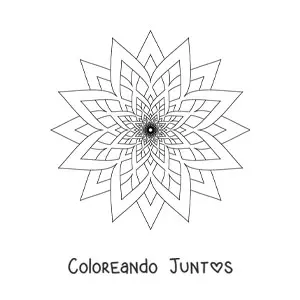 Imagen para colorear de mandala de estrella fácil