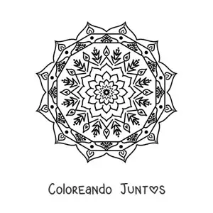 Imagen para colorear de mandala de estrella fácil