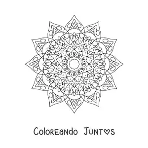 Imagen para colorear de mandala de estrella difícil