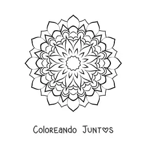Imagen para colorear de mandala de estrella difícil