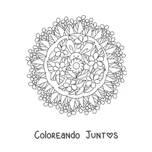 Imagen para colorear de mandala de conejo de Pascua para niños