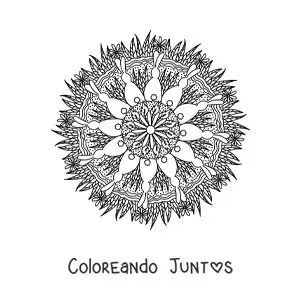 Imagen para colorear de mandala de conejo de Pascua