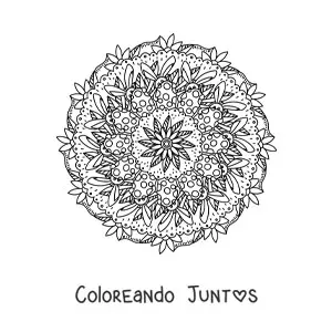 Imagen para colorear de mandala de conejo de Pascua