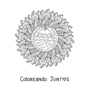 Imagen para colorear de mandala de huevos de Pascua