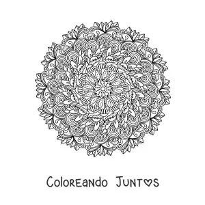 Imagen para colorear de mandala de conejo de Pascua estilo Zentangle