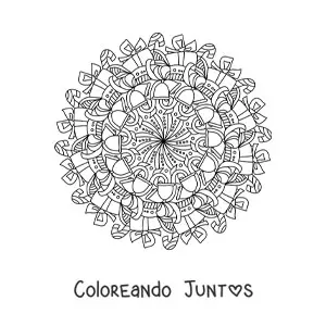 Imagen para colorear de mandala de regalos de Navidad