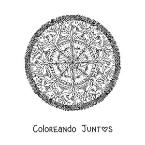 Imagen para colorear de mandala con bolas de Navidad