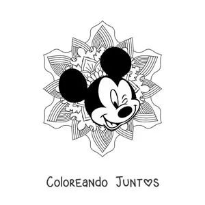 Imagen para colorear de mandala de Mickey Mouse