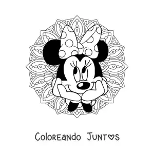 Imagen para colorear de mandala de Minnie Mouse