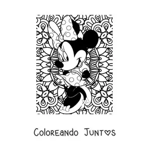Imagen para colorear de mandala de Minnie Mouse