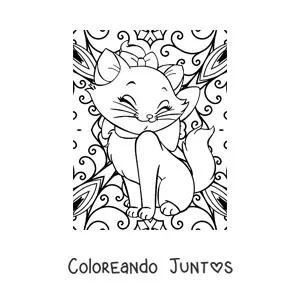 Imagen para colorear de mandala de Marie de los aristogatos