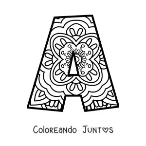Imagen para colorear de mandala de la letra a
