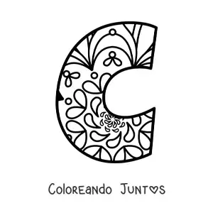 Imagen para colorear de mandala de la letra c