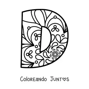 Imagen para colorear de mandala de la letra d