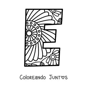 Imagen para colorear de mandala de la letra e