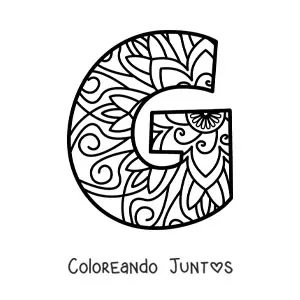 Imagen para colorear de mandala de la letra g